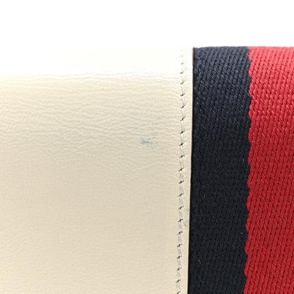 Gucci Textured Calfskin Web Mini Rajah Slim Flap Shoulder Bag Mystic White 11 of 11