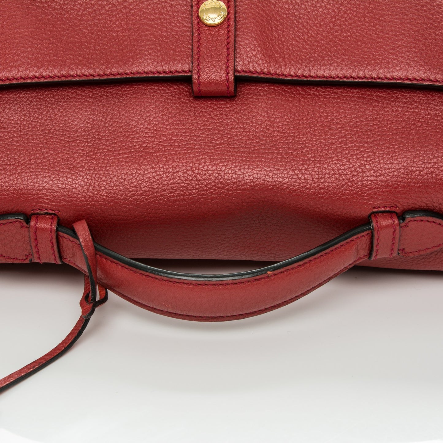 Vitello Daino Sound Twin Pocket Satchel Rosso