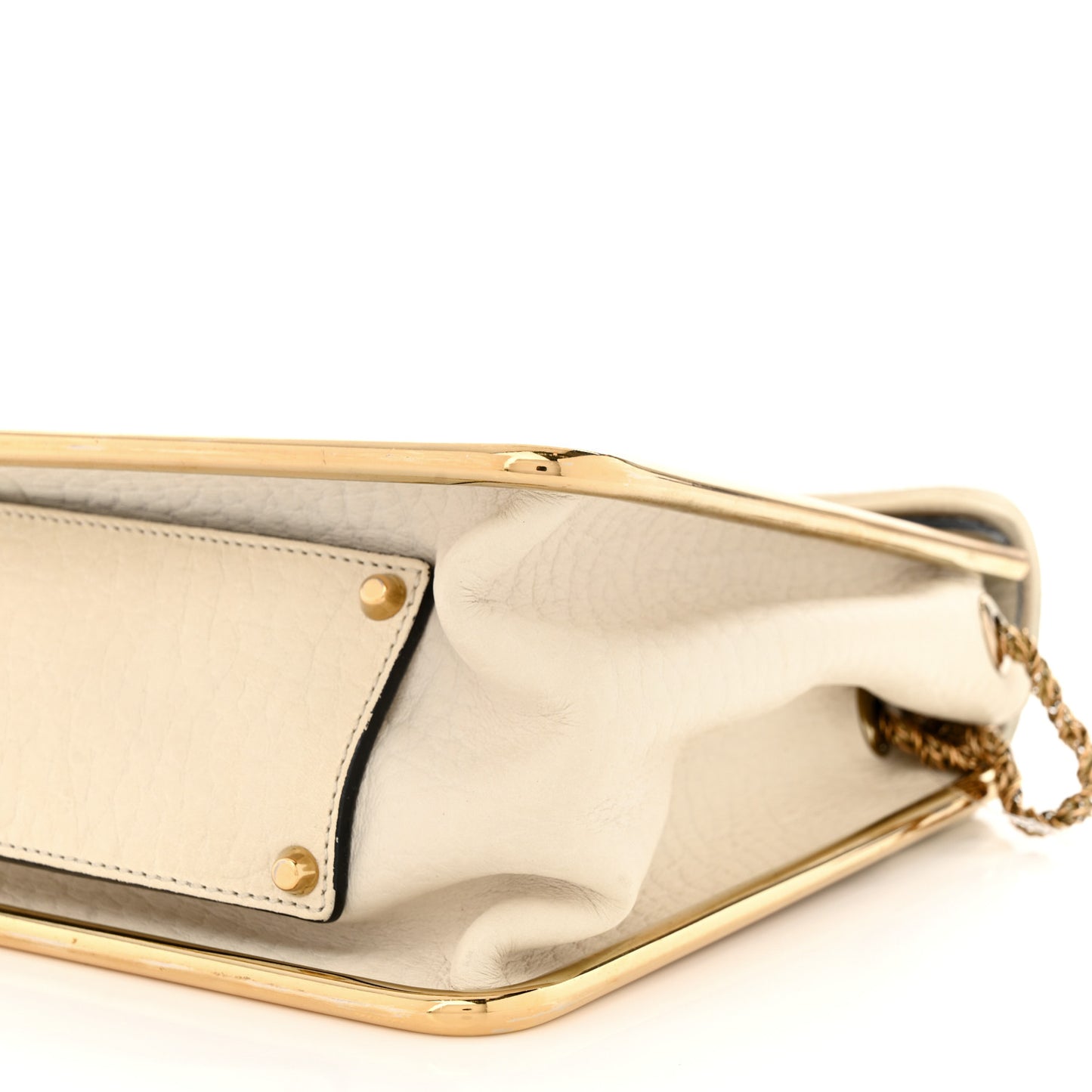 Grained Calfskin Medium Sally Flap Bag Cream