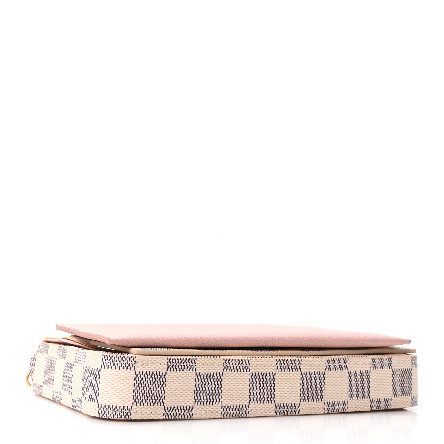 Louis Vuitton Damier Azur Pochette Felicie Chain Wallet Rose Ballerine 7 of 14
