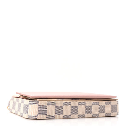 Louis Vuitton Damier Azur Pochette Felicie Chain Wallet Rose Ballerine 7 of 14