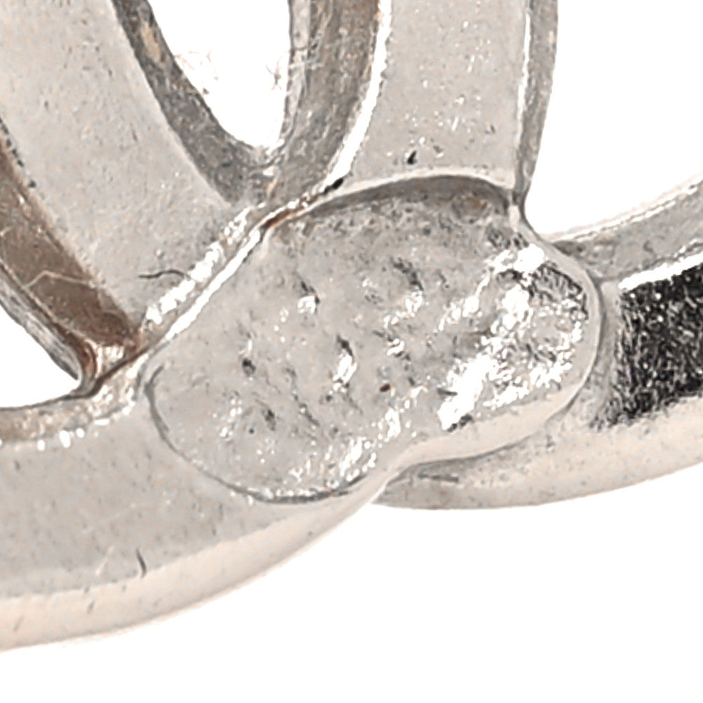 Chanel Baguette Crystal CC Earrings Silver 4 of 4