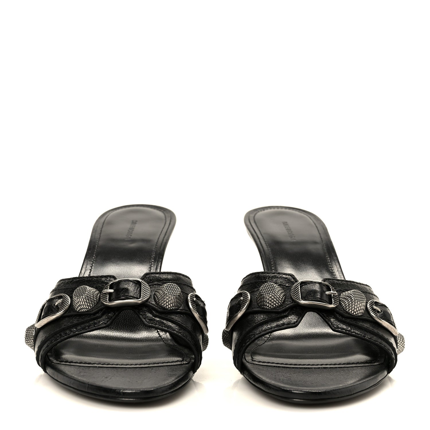 Balenciaga Agneau Arena Cagole 50mm Slide Sandals 38 Black 3 of 9