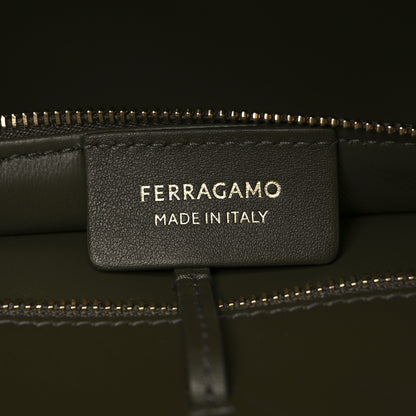 Salvatore Ferragamo Wool Felt Medium Hug Bag New Olive 6 of 10