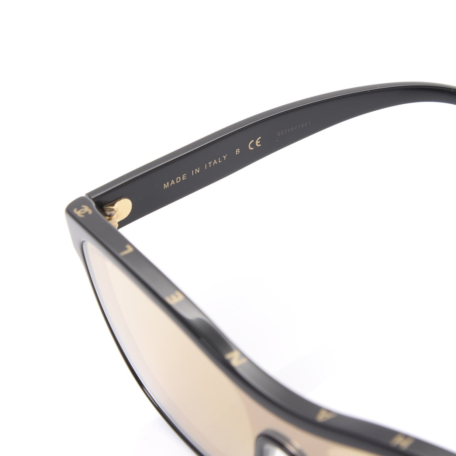 Chanel Acetate Logo Shield Sunglasses 5418 Black 5 of 7