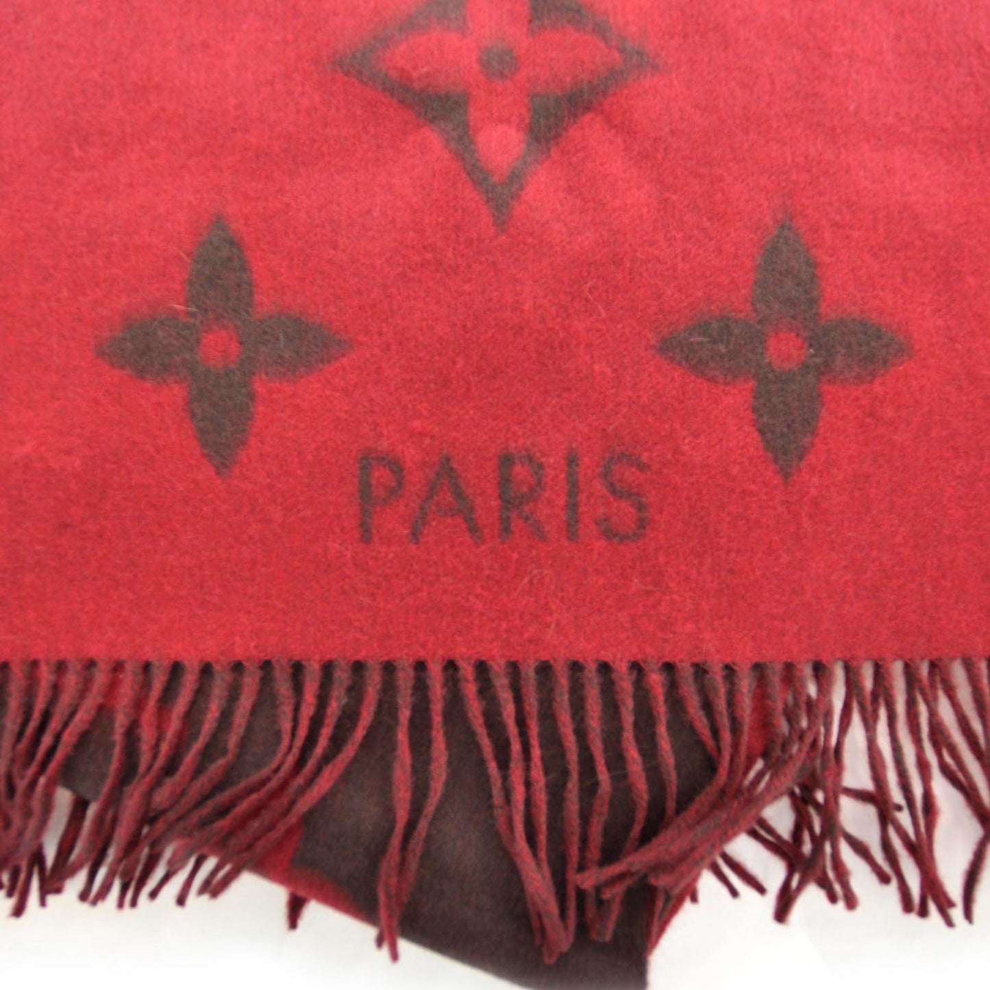 Cashmere Monogram Reykjavik Scarf Rouge