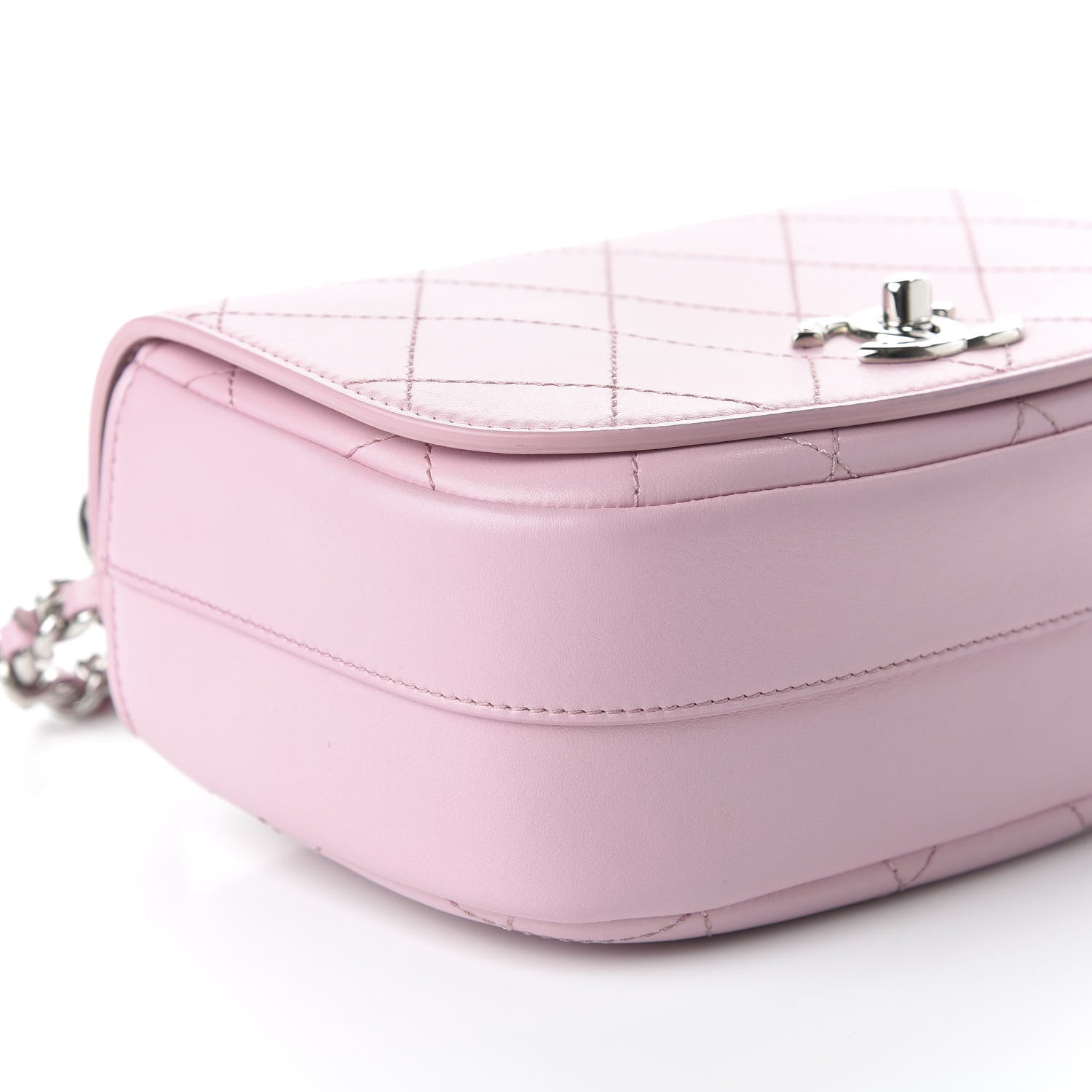 Chanel Calfskin Stitched Small Ring My Bag Flap Crossbody Pink 6 of 11