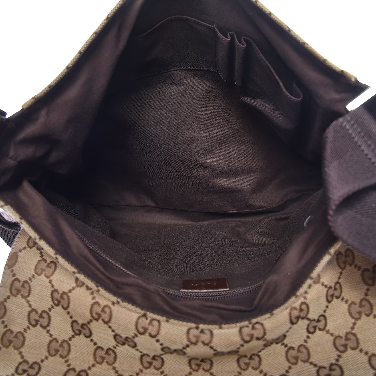 Gucci Monogram Small Flap Messenger Bag Beige Dark Brown 7 of 11