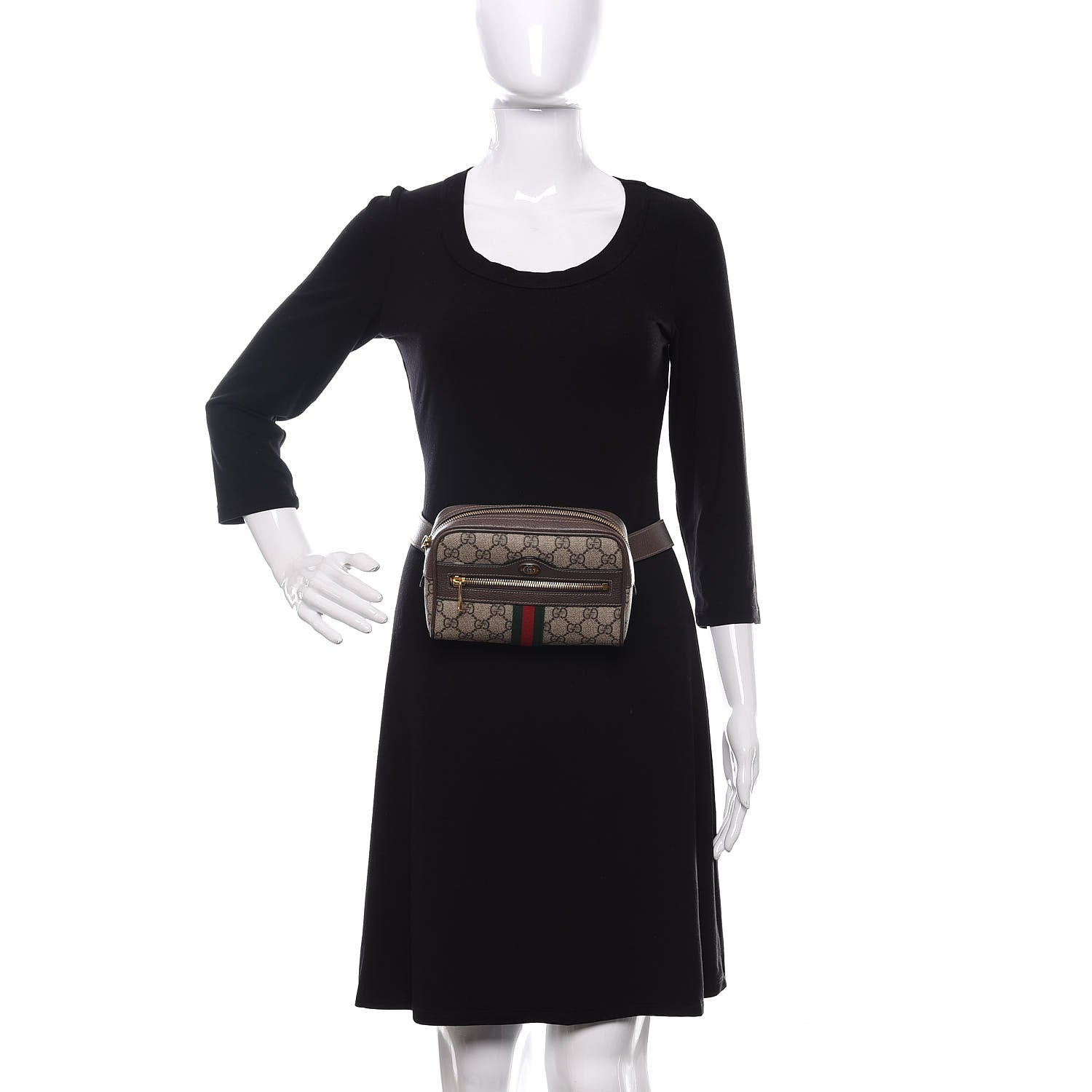 Gucci GG Supreme Monogram Web Small Ophidia Belt Bag 85 34 Dark Brown 2 of 13