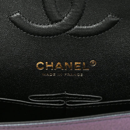 Chanel Iridescent Lambskin Quilted Medium Double Flap Black 6 of 13