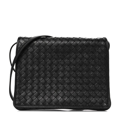 Bottega Veneta Nappa Intrecciato Crossbody Messenger Flap Black 1 of 9