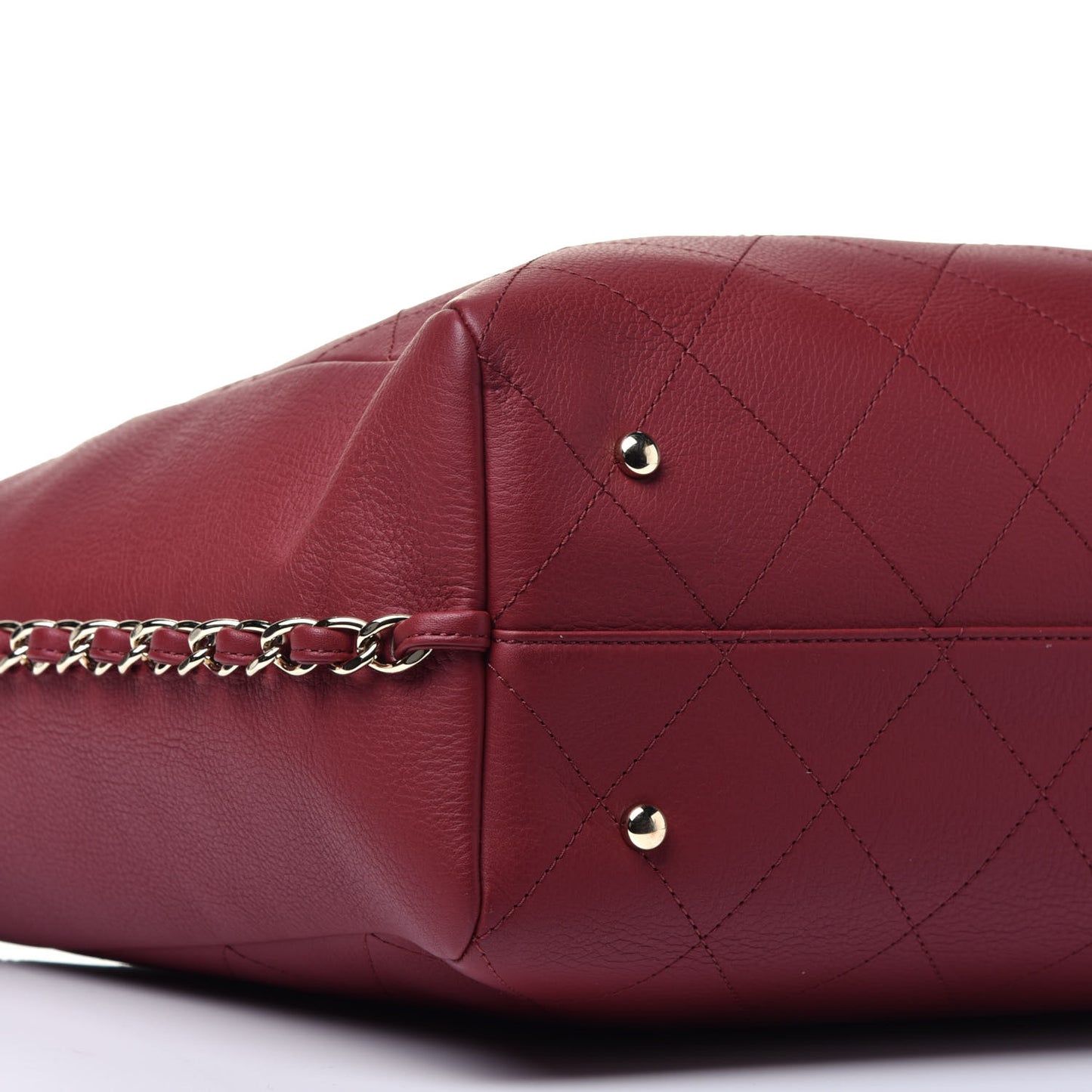 Bullskin Stitched Medium Shopping Bag Burgundy