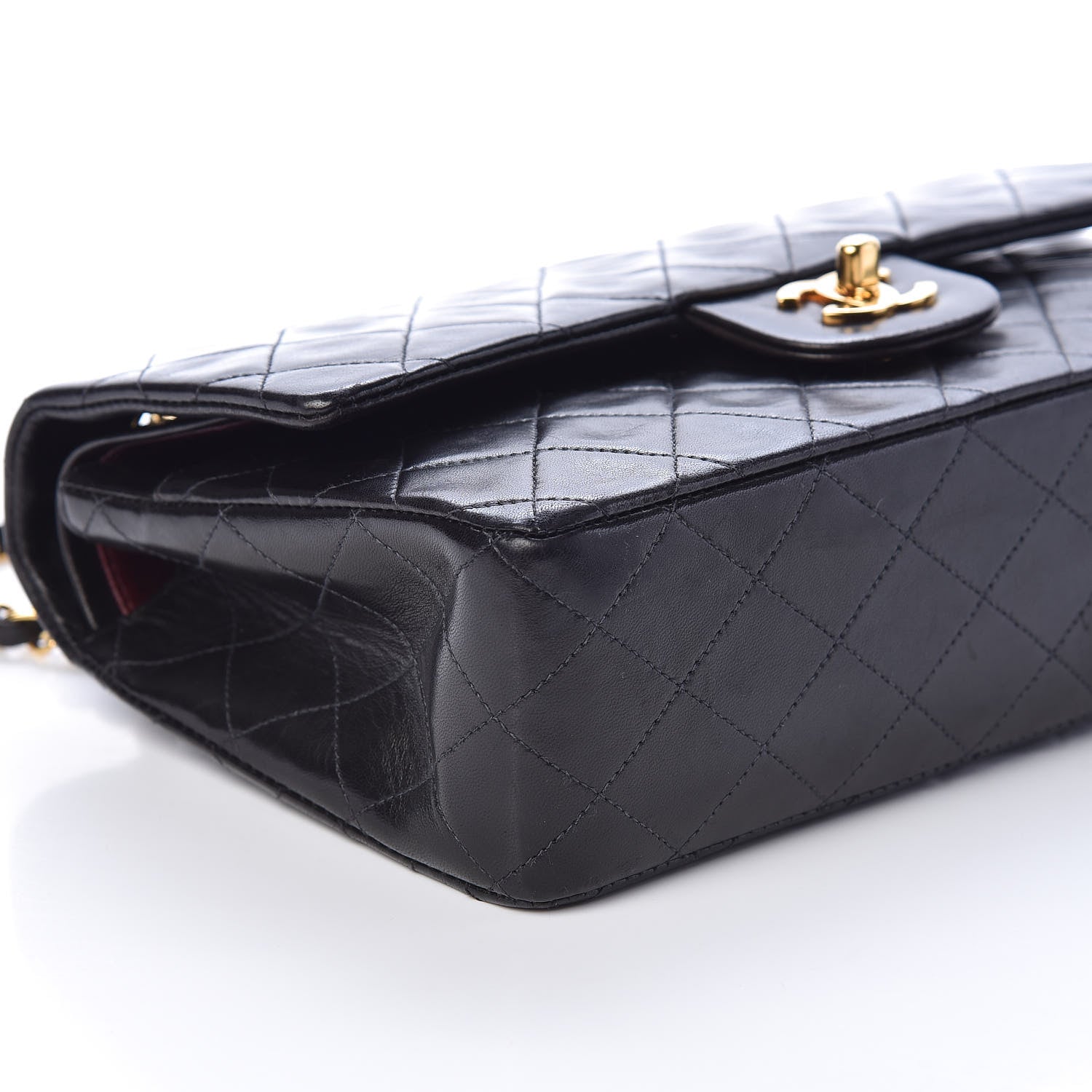 Chanel Lambskin Quilted Medium Double Flap Black 9 of 10