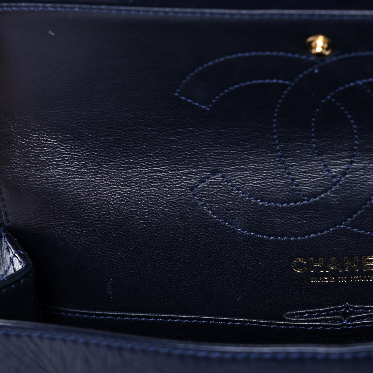 Aged Calfskin Quilted 2.55 Reissue 226 Flap Navy Blue
