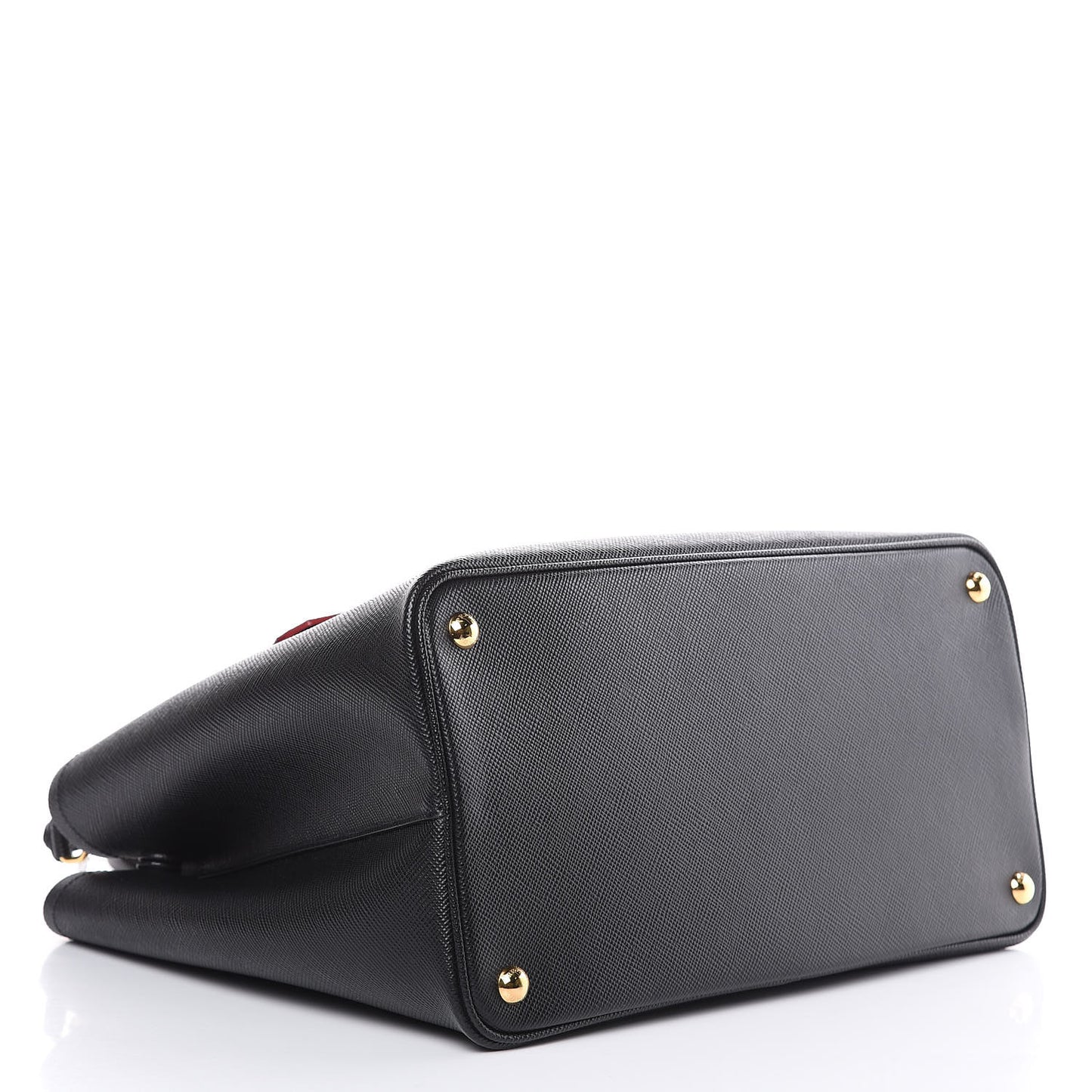 Saffiano Cuir Large Double Bag Black Fuoco