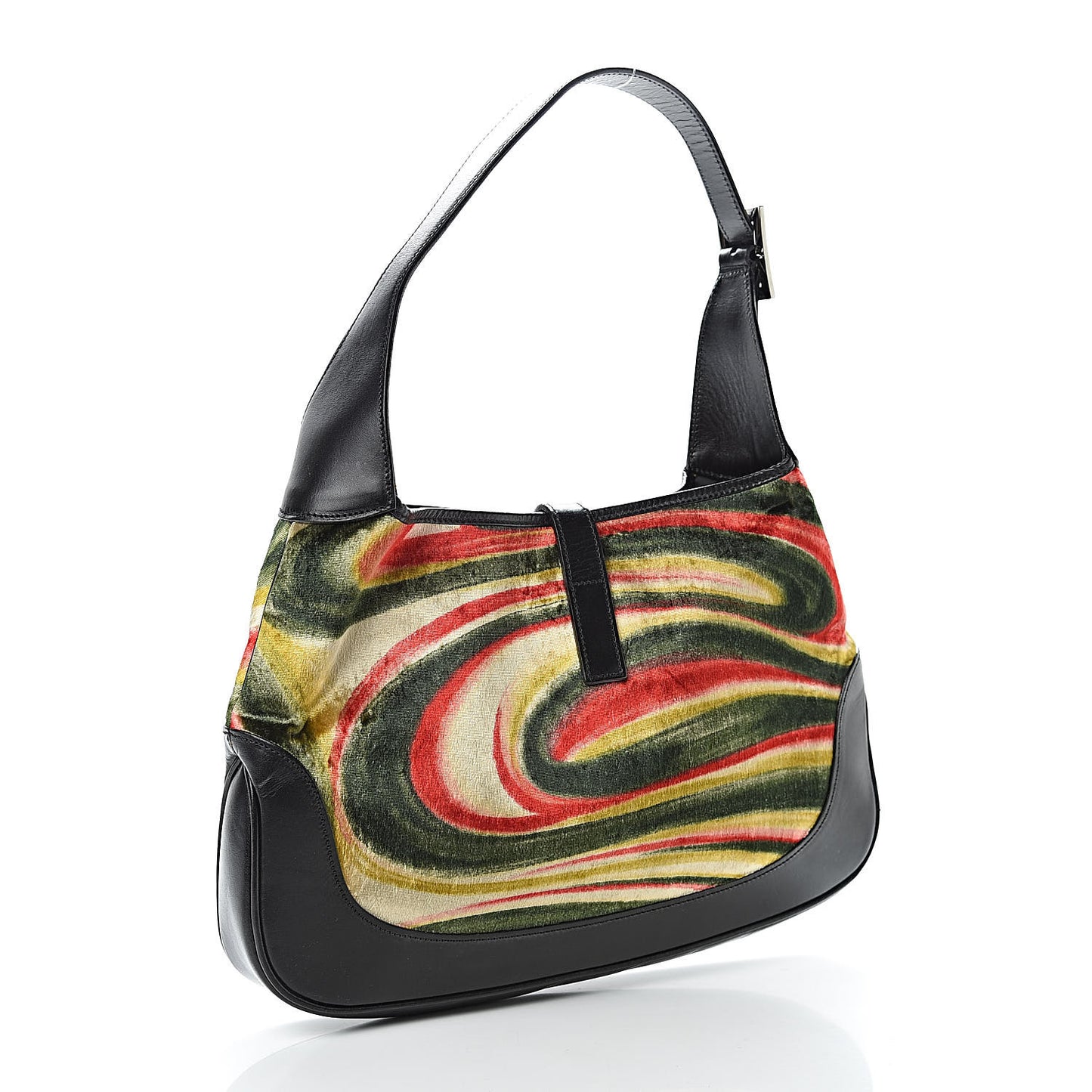 Velvet Calfskin Small Jackie O Hobo Green Red