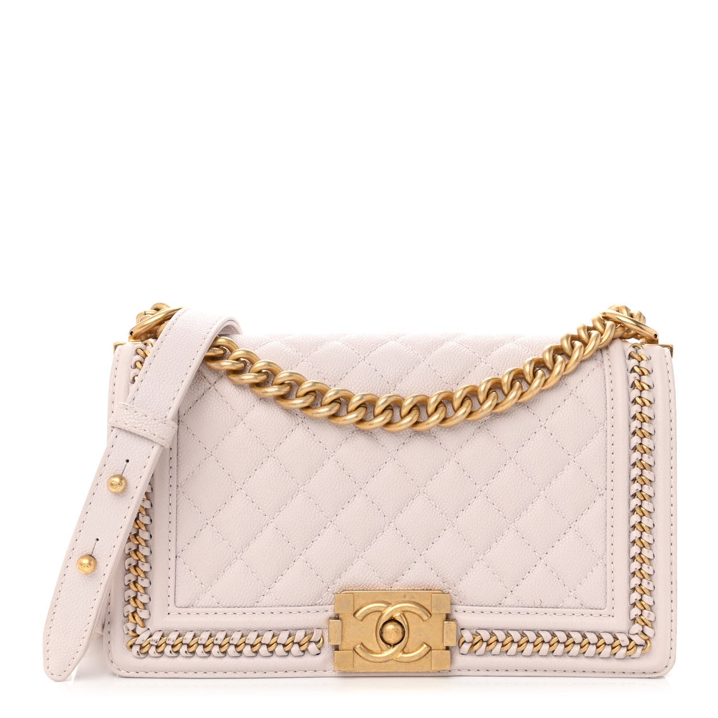 Caviar Quilted Chain Around Medium Boy Flap Light Purple