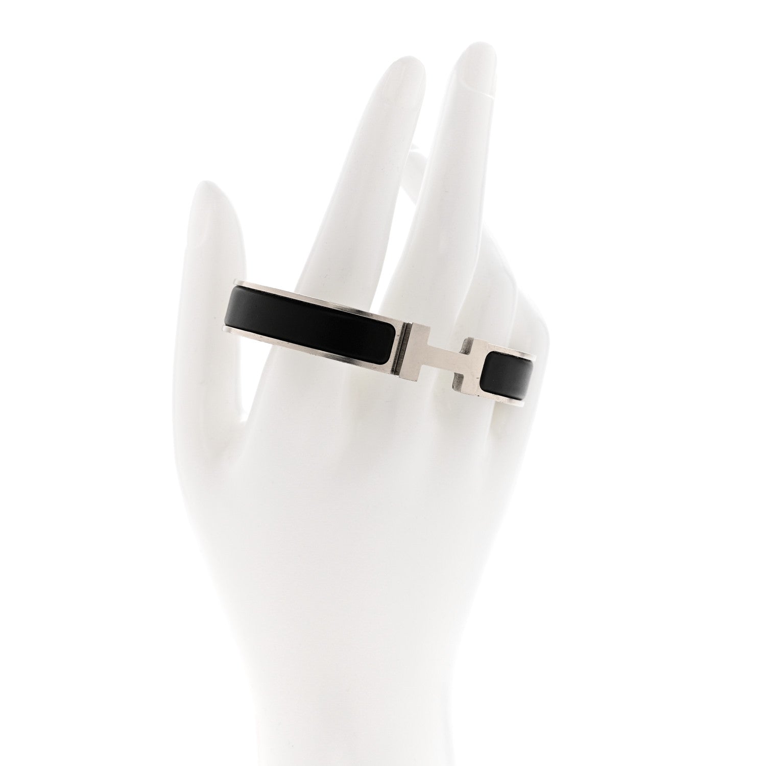Hermes Matte Enamel Narrow Clic Clac HH Bracelet GM Black 2 of 6