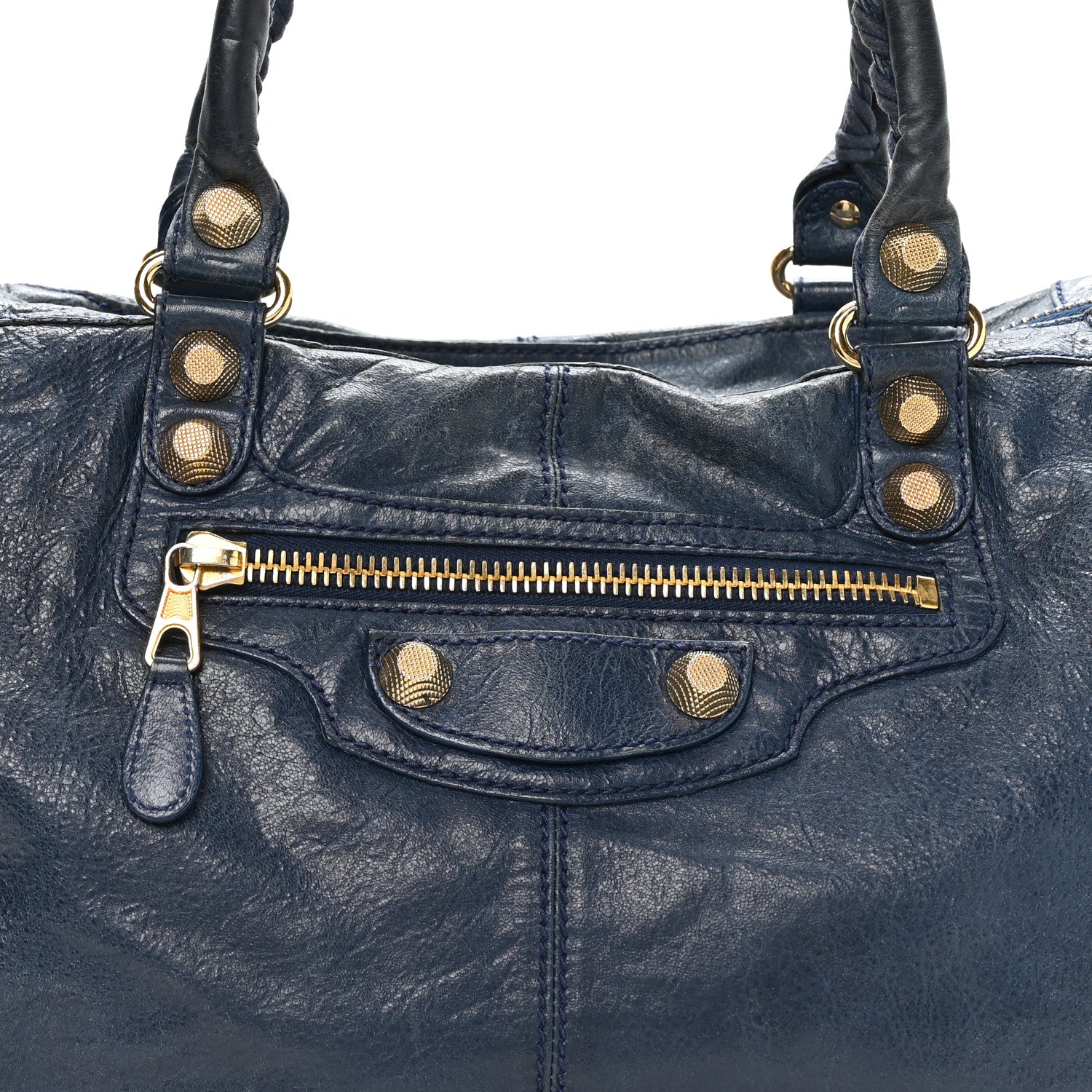 Balenciaga Agneau Giant 12 Gold Hardware Work Bleu Mineral 8 of 10