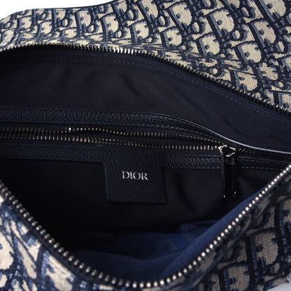 Christian Dior Oblique Mens Maxi Saddle Bag Blue 3 of 3
