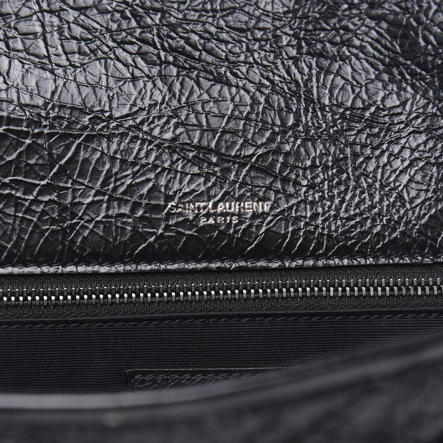 Crinkled Calfskin Matelasse Monogram Large Niki Chain Satchel Black