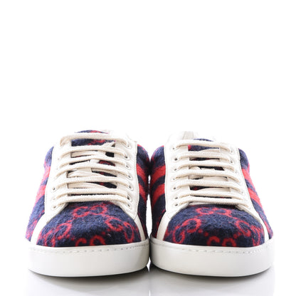 Gucci Covered Wool Big GG Monogram Mens Sneakers 8.5 Blue Red Mystic White 3 of 11