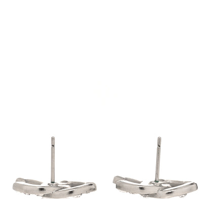 Chanel Baguette Crystal CC Earrings Silver 3 of 4