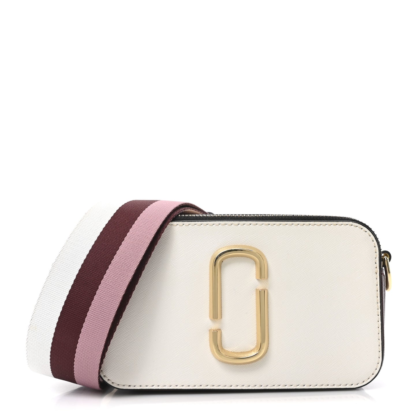 Saffiano Small Snapshot Camera Bag White Pink