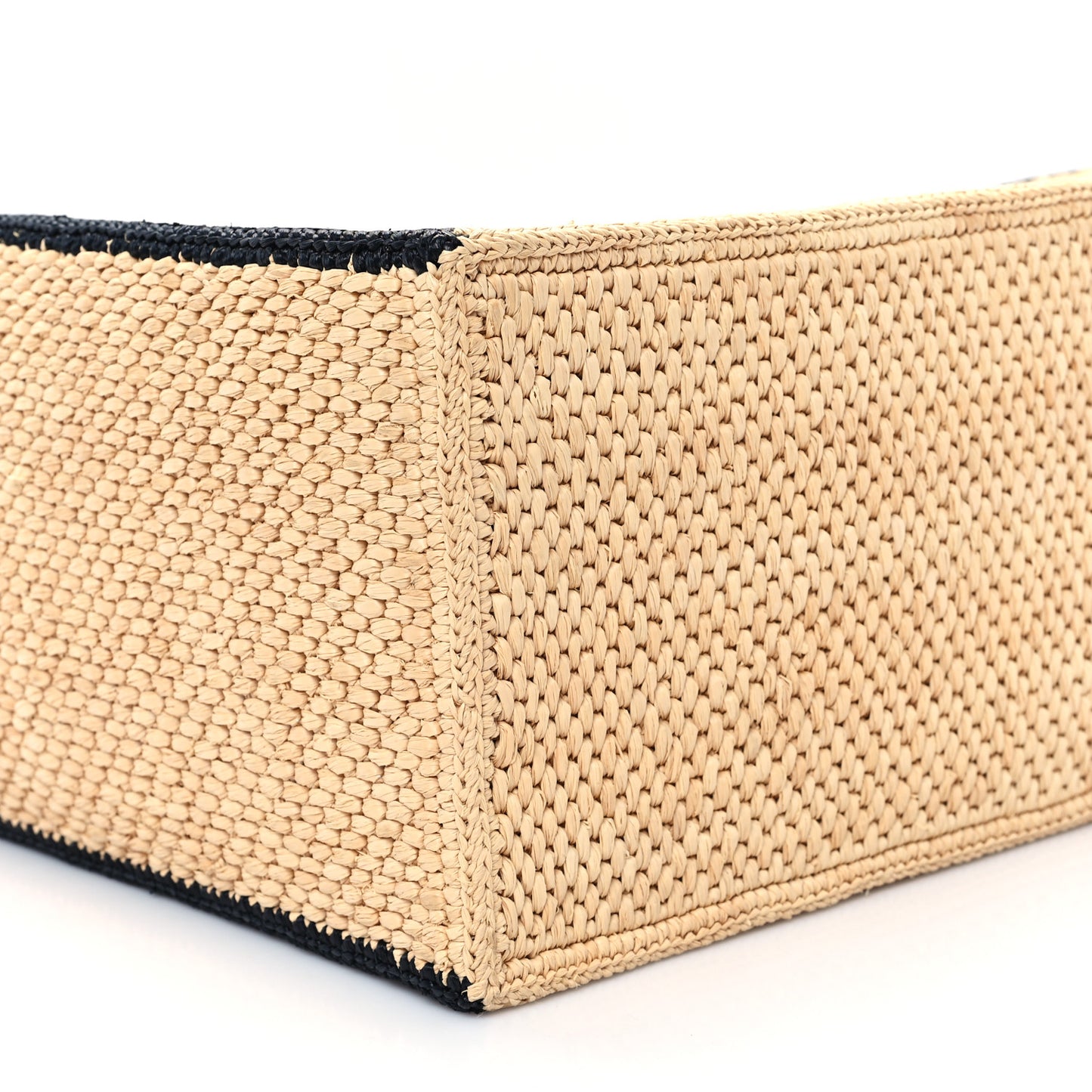 Raffia Large Paula's Ibiza Logo Tote Natural Tan