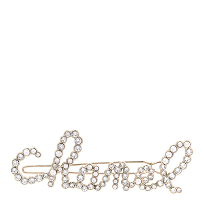 Chanel Metal Glass Swirling Pearls Hair Clip Gold 1 of 4
