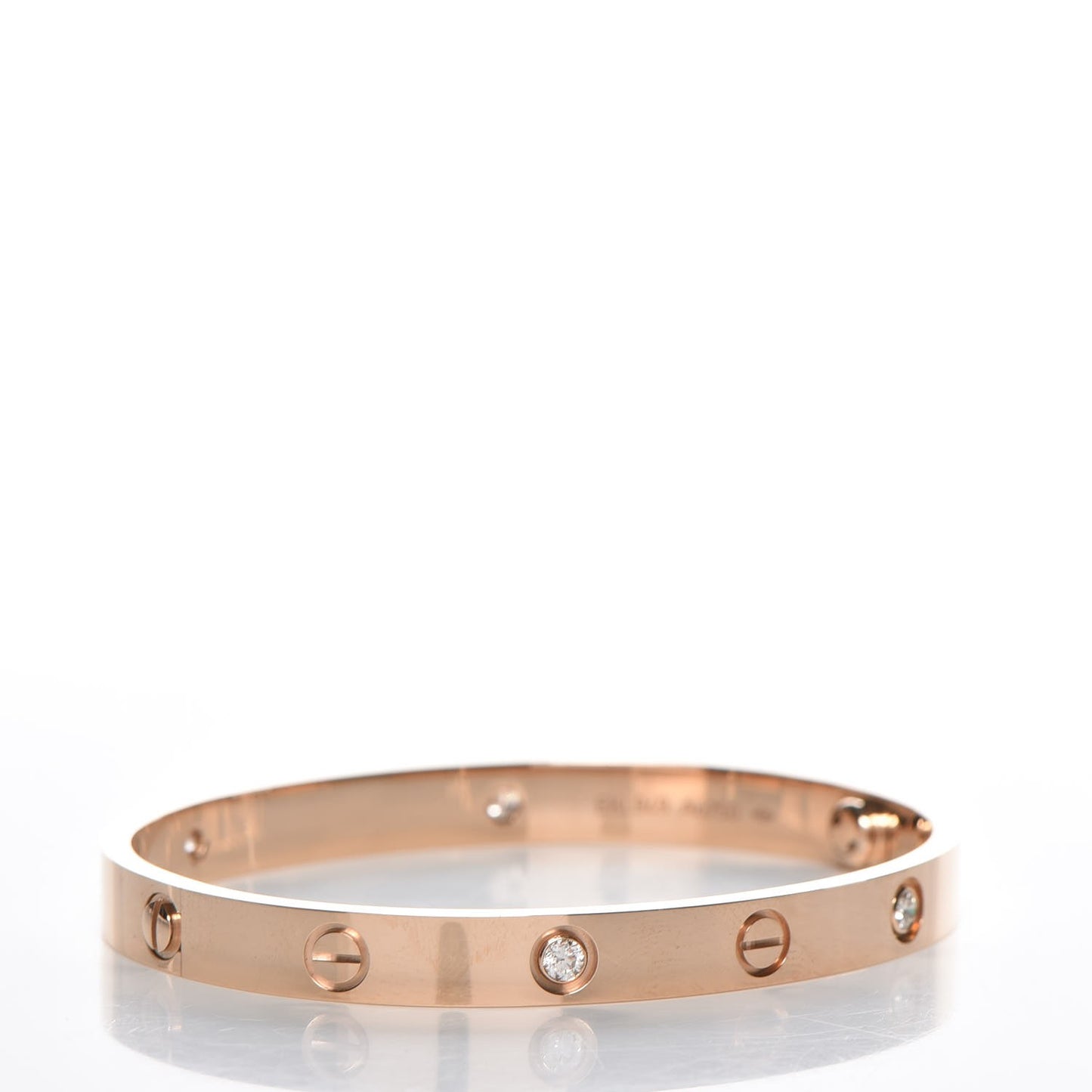 18K Pink Gold 4 Diamond LOVE Bracelet 17
