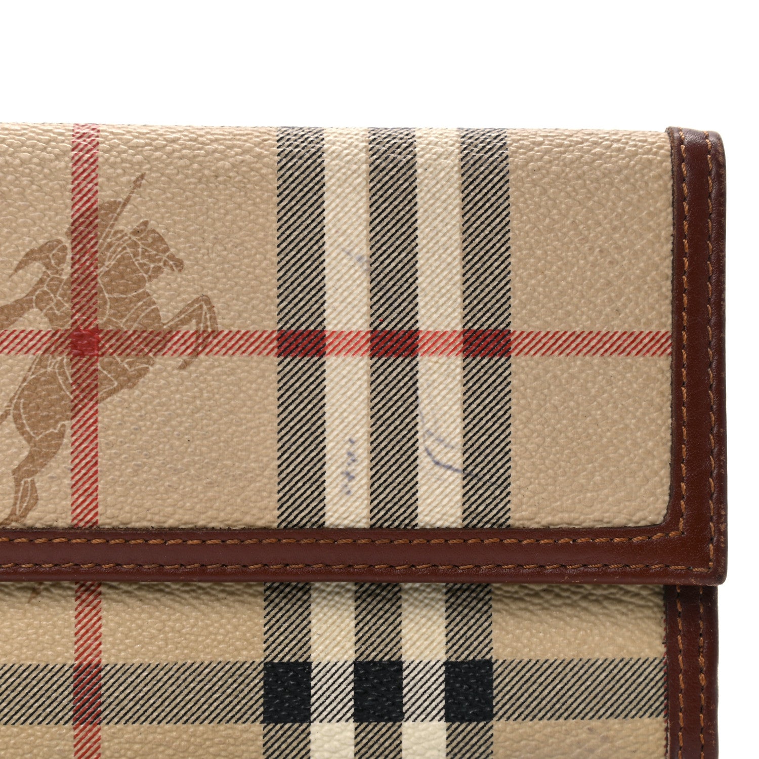 Burberry Haymarket Check Penrose Continental Wallet Tan 13 of 13