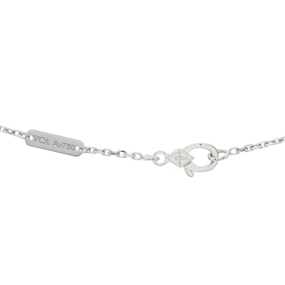 Van Cleef & Arpels 18K White Gold Mother of Pearl Vintage Alhambra Pendant Necklace 3 of 3