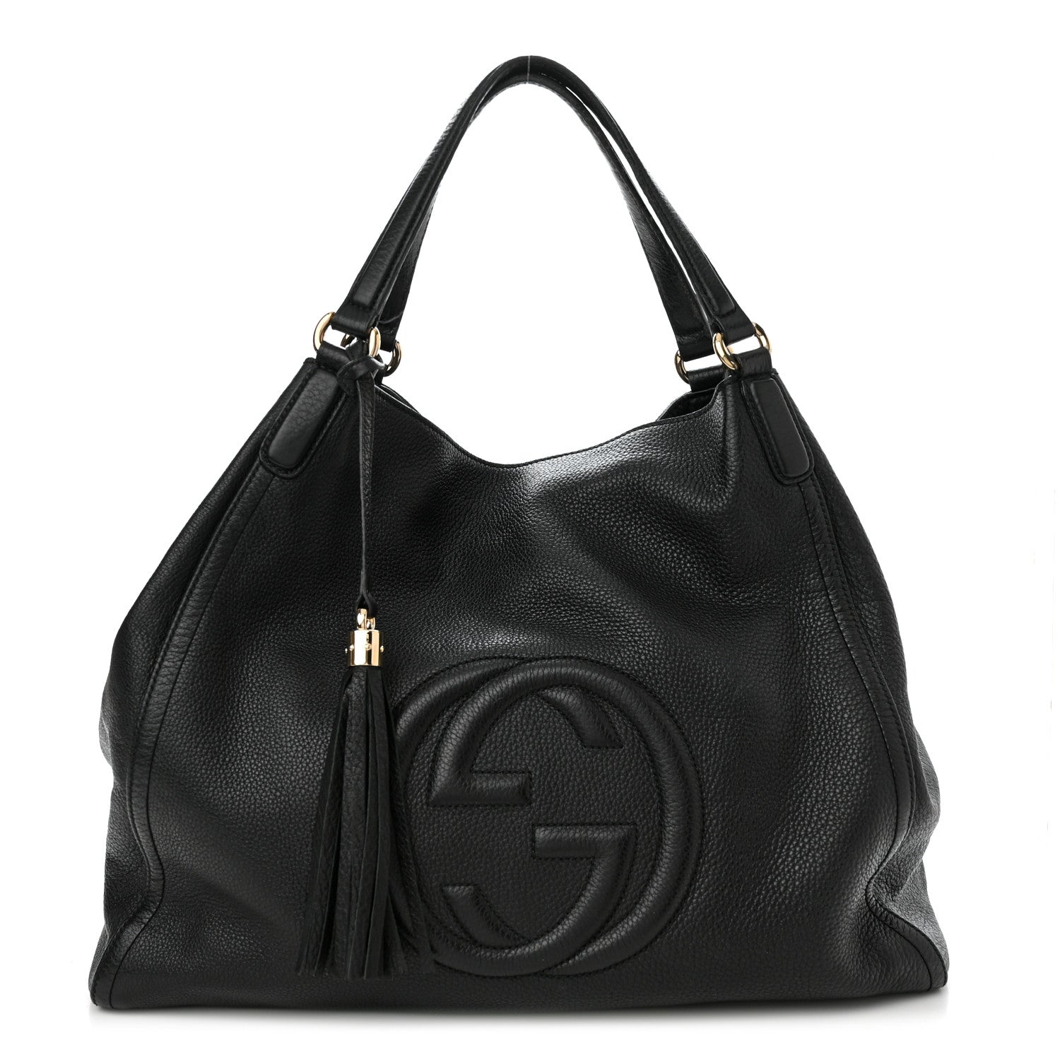 Gucci Pebbled Calfskin Large Soho Shoulder Bag Black 1 of 15