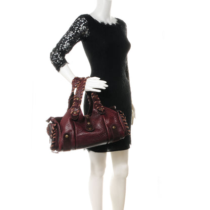 Chloe Buffalo Suede Silverado Shoulder Bag Bordeaux 2 of 7