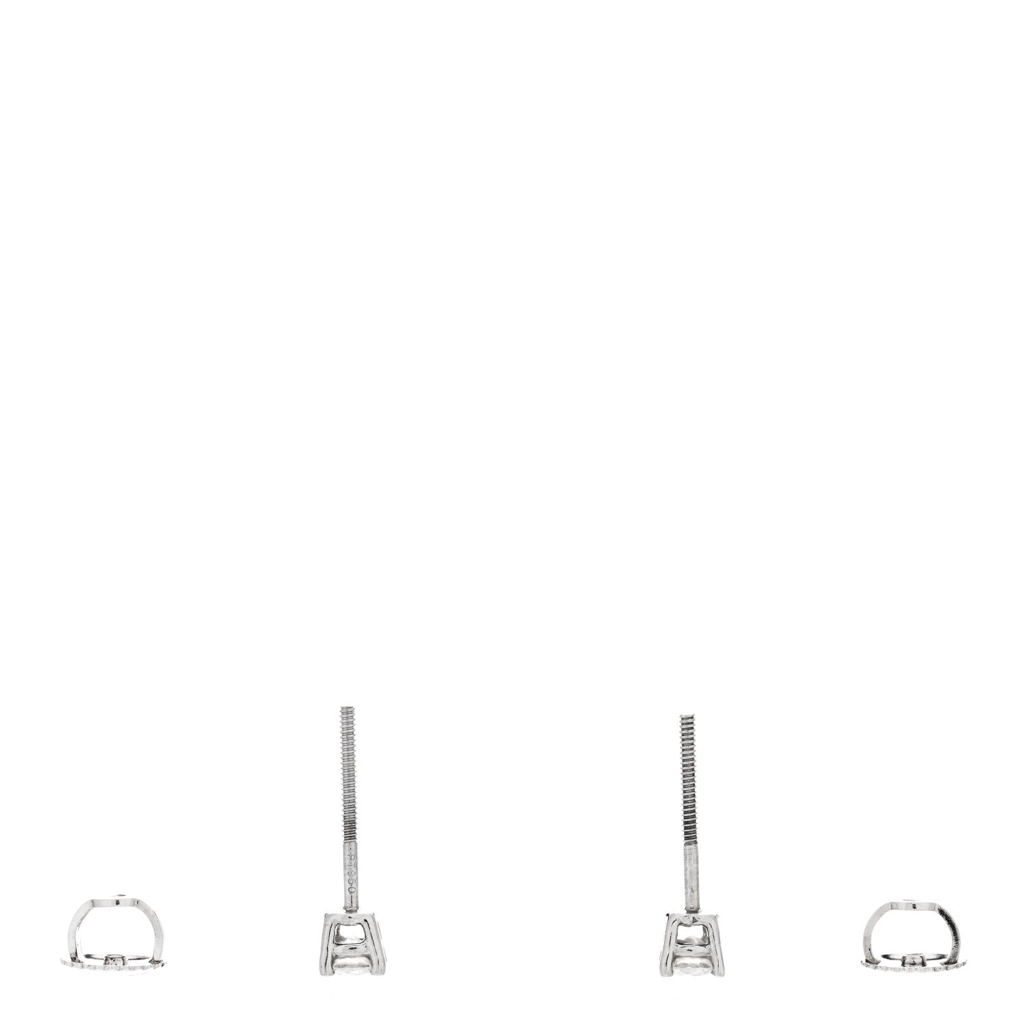 Tiffany Platinum Diamond .17ctw Solitaire Earrings 3 of 5