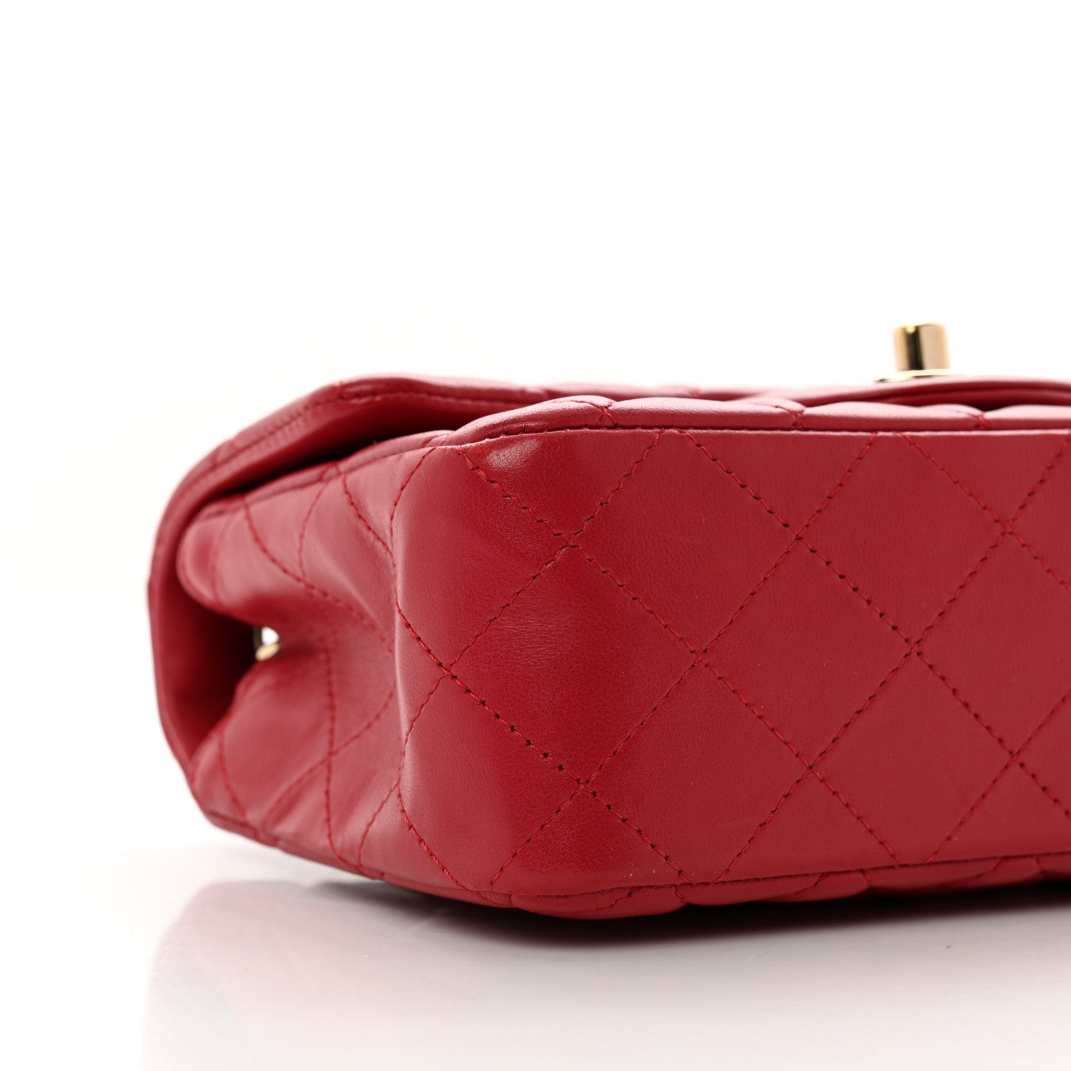 Chanel Lambskin Quilted Mini Rectangular Flap Red 9 of 10