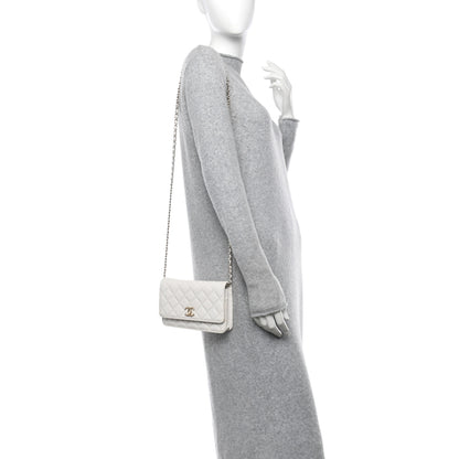 Chanel Caviar Quilted Wallet on Chain WOC White 3 of 12