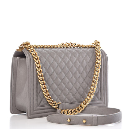 Chanel Caviar Quilted New Medium Boy Flap Grey 3 of 10