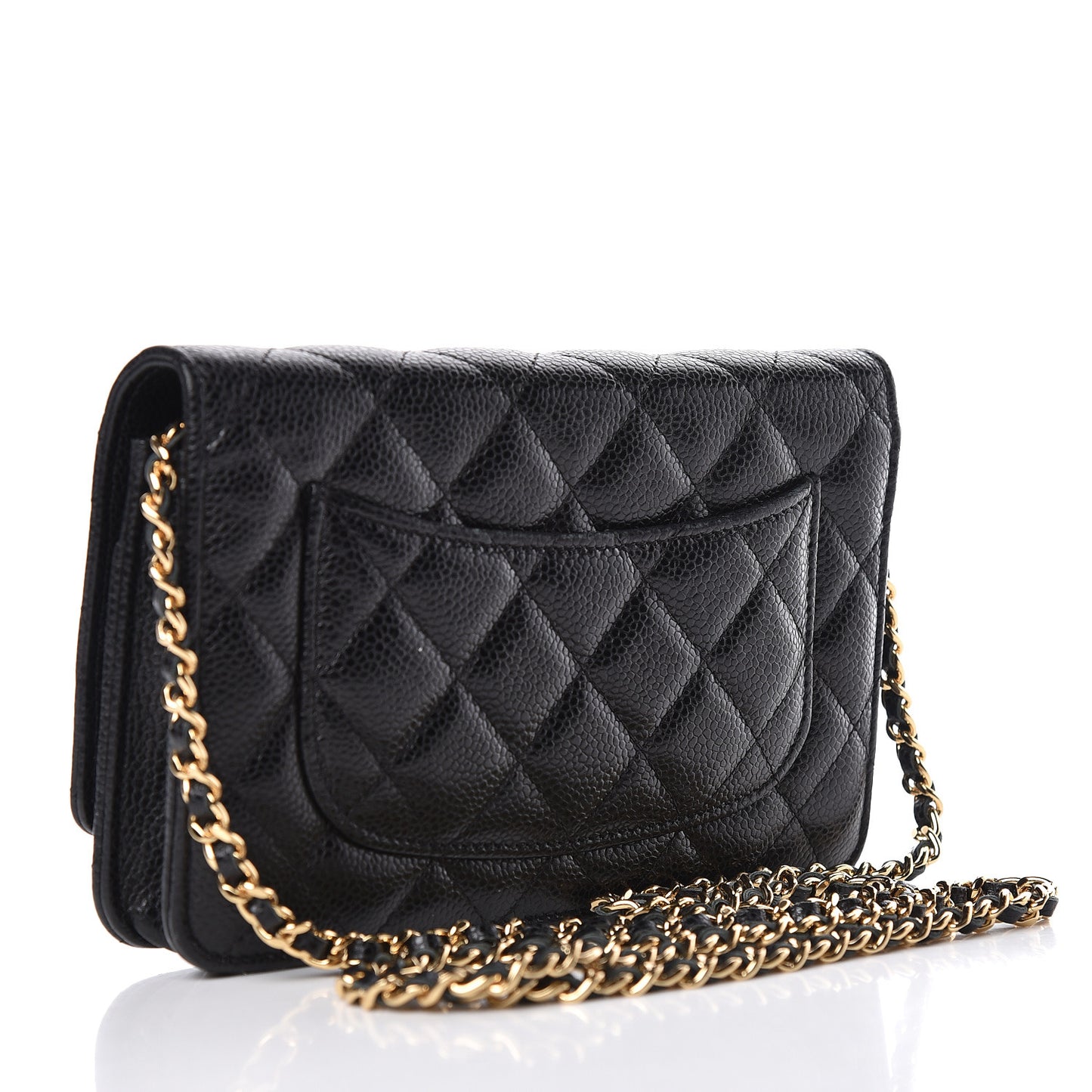 Caviar Quilted Wallet On Chain WOC Black