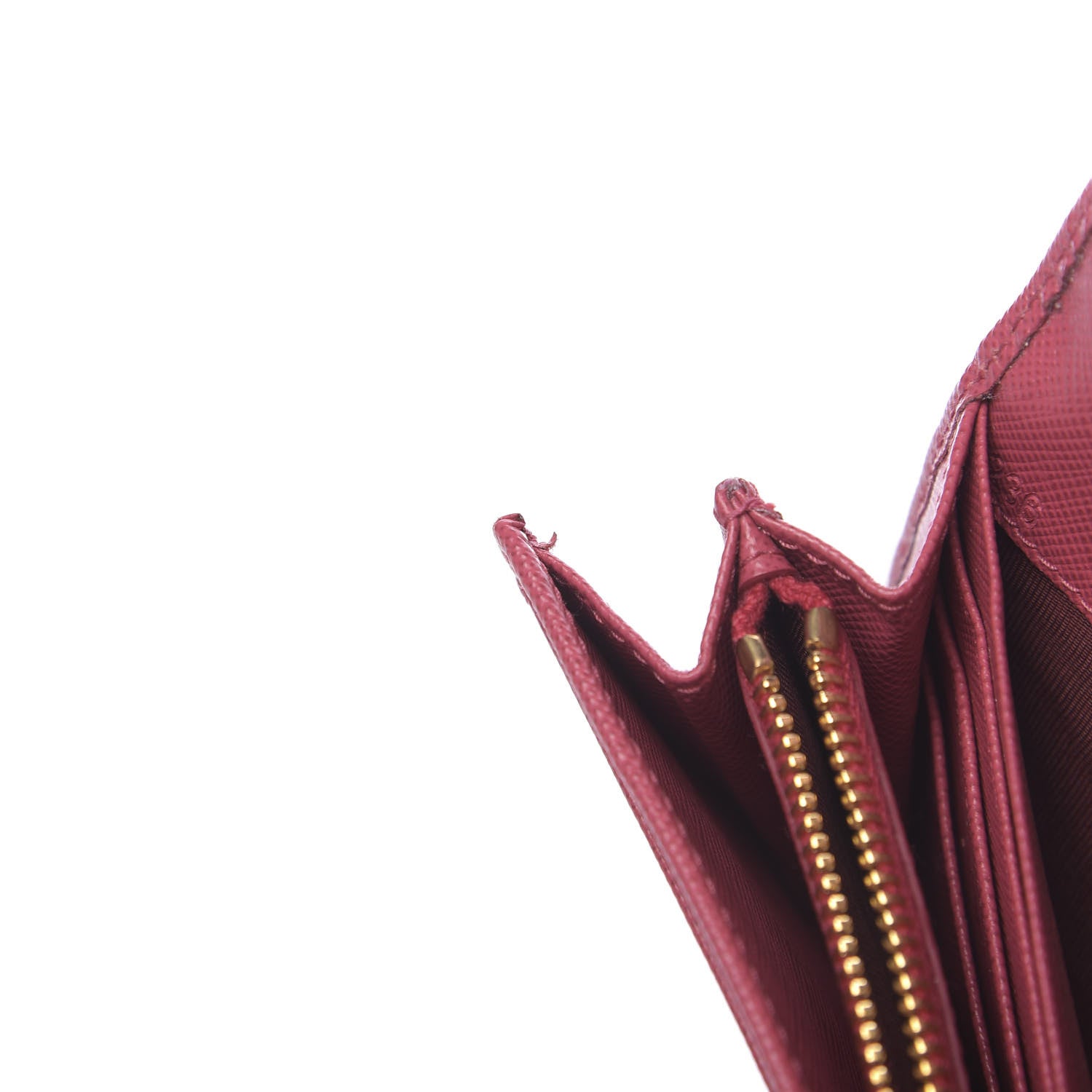 Prada Saffiano Metal Continental Flap Wallet Peonia 10 of 10