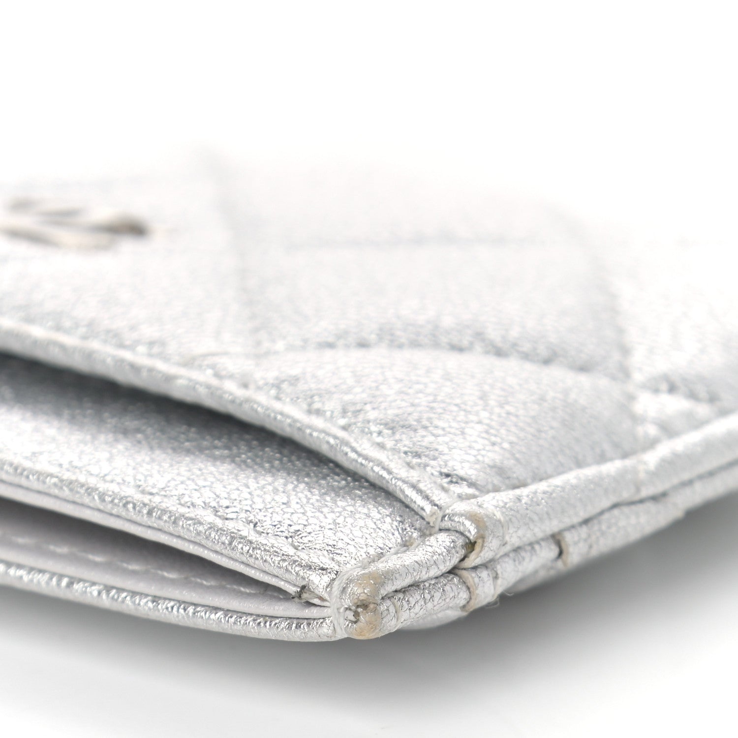 Chanel Metallic Lambskin Quilted Card Holder Silver 12 of 12