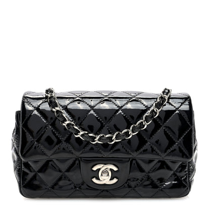 Chanel Patent Calfskin Quilted Mini Rectangular Flap Black 1 of 10