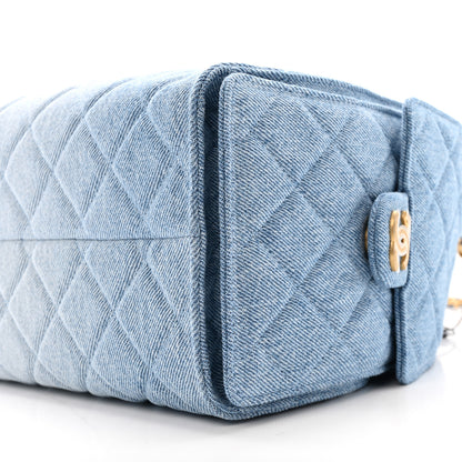 Chanel Washed Denim Quilted Small Chanel 25 Handbag Blue 10 of 12