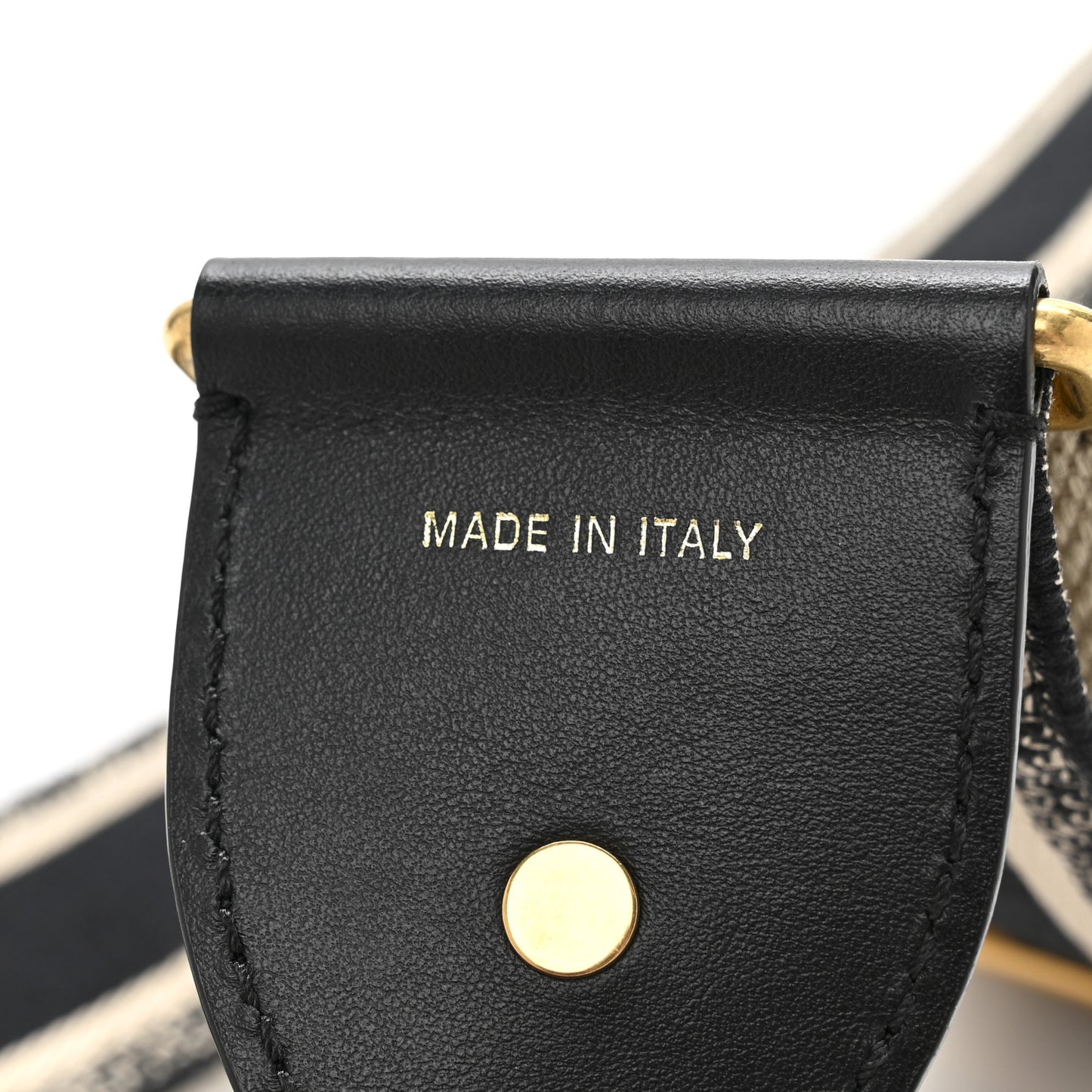 Canvas Embroidered Shoulder Strap Black