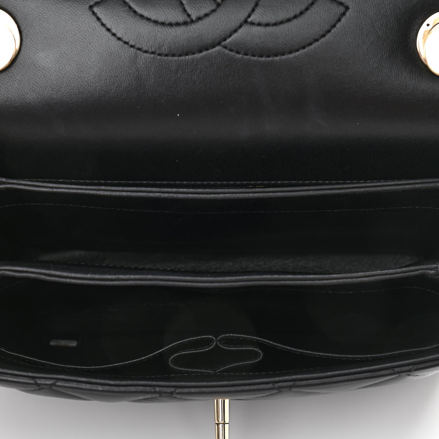 Lambskin Quilted Small Trendy CC Dual Handle Flap Bag Black