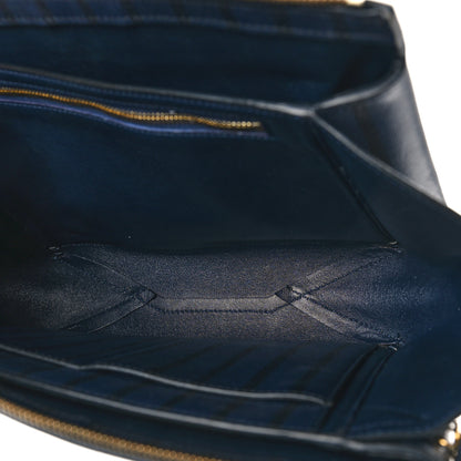 Celine Grained Calfskin Striped Tri-Fold Clutch Midnight 5 of 8