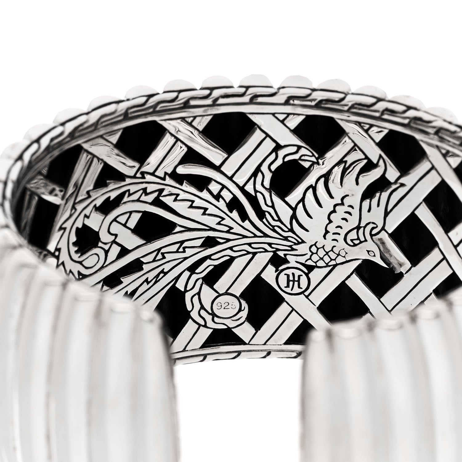 John Hardy Sterling Silver Wide Bedeg Rippled Cuff Bracelet 3 of 3