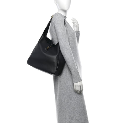 Saint Laurent Smooth Calfskin Large Le 5 A 7 Soft Hobo Black 2 of 12