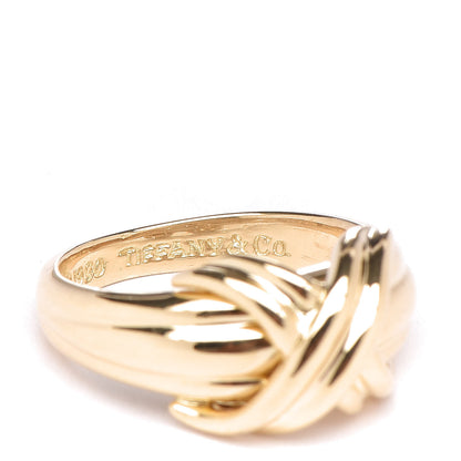 Tiffany 18K Yellow Gold Signature X Ring 48 4.5 5 of 6